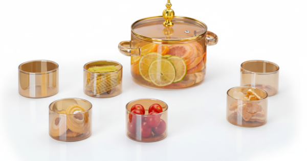 4 Premium Glass Casserole Dish with Lid