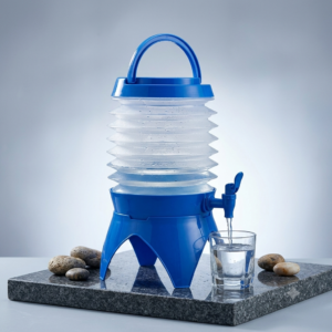 Portable Collapsible Water Dispenser with Tap – Foldable Drinking Water Container with Stand for Home, Outdoor & Travel (3-4.5L)