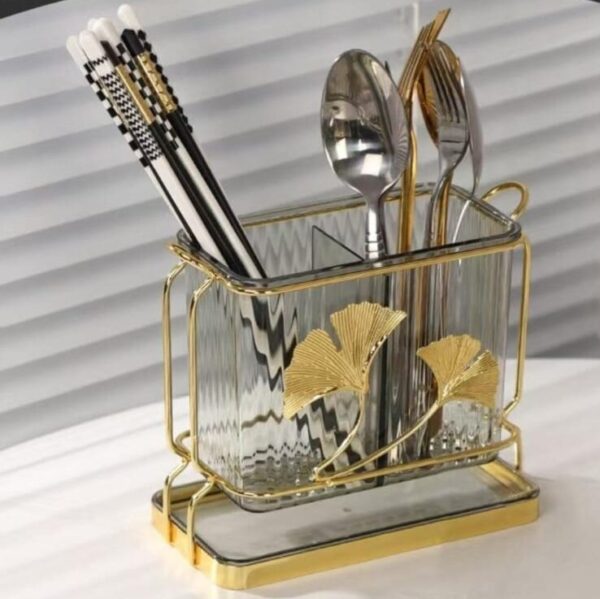 Cutlery Holder with Golden Stand