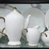 2.2 Luxury White & Gold Porcelain Dinner Set – Elegant Tea & Dining Crockery Set