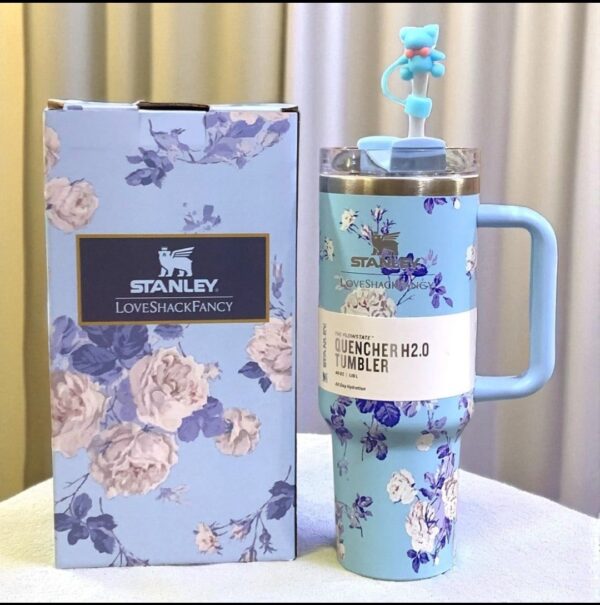 2 Stanley Printed Insulated Tumbler 40oz – Stylish Pattern Stainless Steel Travel Mug with Straw & Lid (Hot & Cold)