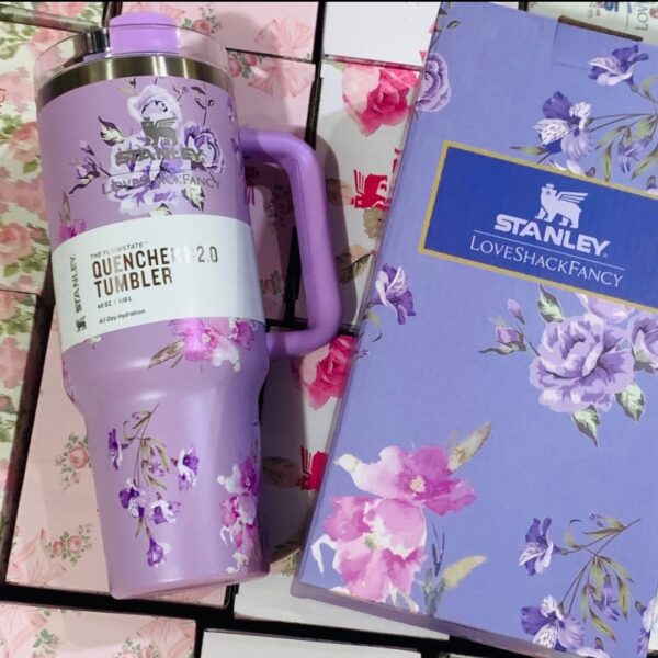 3 Stanley Printed Insulated Tumbler 40oz – Stylish Pattern Stainless Steel Travel Mug with Straw & Lid (Hot & Cold)