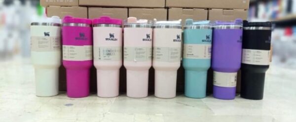 s7 Stanley Style Multi-Color Insulated Tumbler 40oz – Stainless Steel Travel Mug with Straw & Lid for Hot & Cold Drinks