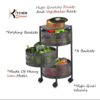 21 3-Tier Rolling Fruit & Vegetable Basket Rack – Heavy Iron Kitchen Storage Organizer with Wheels
