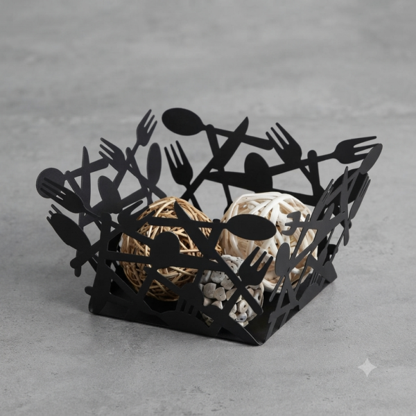 Modern Metal Cutlery Design Decorative Storage Basket
