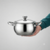 Stainless Steel Cooking Pot with Lid – Durable Multipurpose Kitchen Cookware