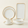 62 Luxury White & Gold Ceramic Dinnerware Set – Premium Dining Collection