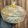 WhatsApp Image 2026-06-29 at 2.43.35 PM (1) Luxury Acrylic Cut Candy Jar with Lid – Gold Accent Decorative Storage Bowl