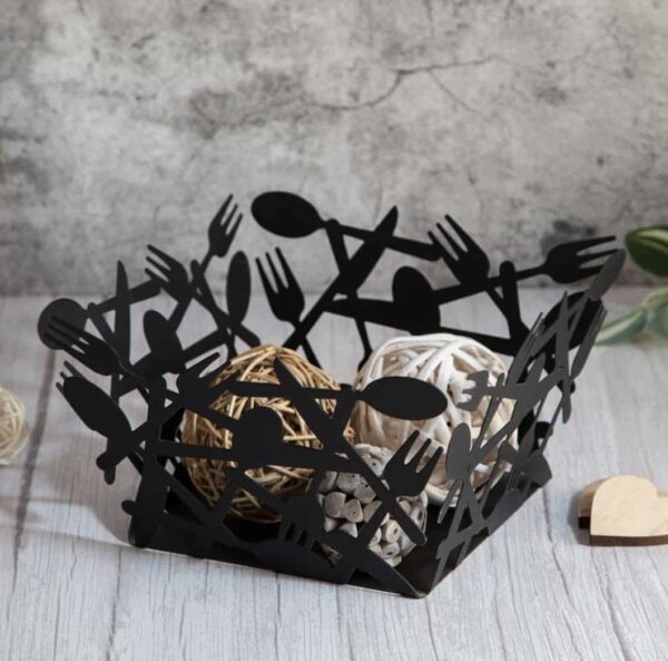 Modern Metal Cutlery Design Decorative Storage Basket