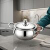 Stainless Steel Cooking Pot with Lid – Durable Multipurpose Kitchen Cookware