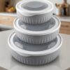 Premium 3-Piece Food Storage Bowl Set with Airtight Lids