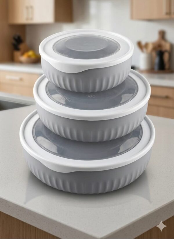 Premium 3-Piece Food Storage Bowl Set with Airtight Lids
