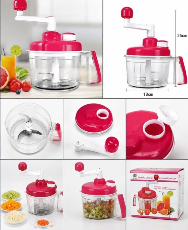 Manual Hand-Crank Food Chopper & Vegetable Processor – Multi-Purpose Kitchen Cutter