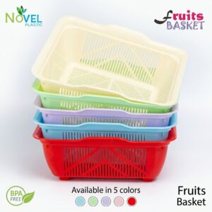 10 Plastic Fruit Basket – Stackable Kitchen Storage Baskets for Fruits & Vegetables