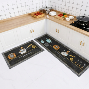 Chef’s Comfort Anti-Slip Kitchen Mat Set – 2 Piece Floor Rug Collection