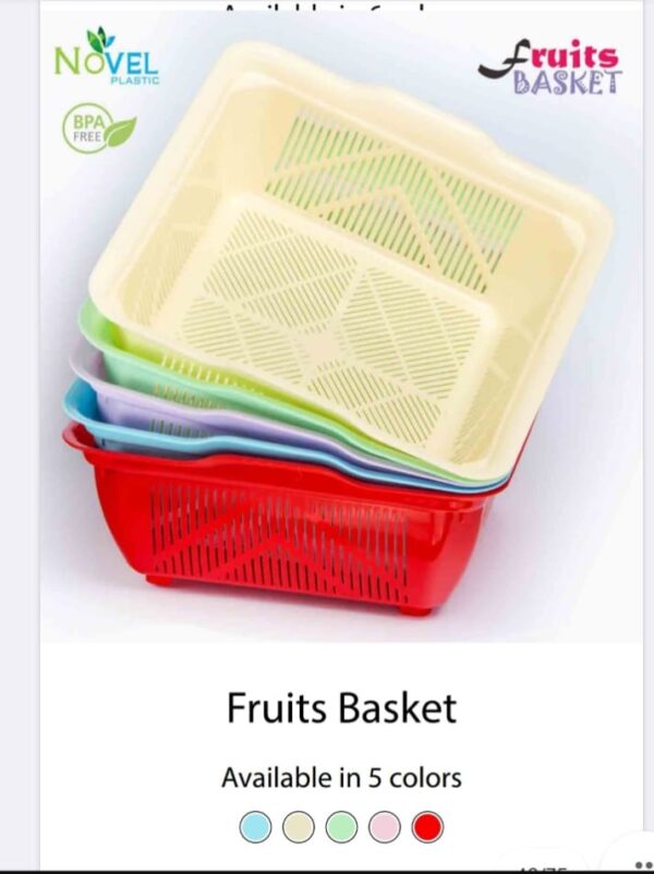 Plastic Fruit Basket  – Stackable Kitchen Storage Baskets for Fruits & Vegetables