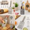 13.13 Premium Stainless Steel Grater – 4-Sided Kitchen Cheese & Vegetable Grater with Comfortable Handle