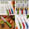 16.16 Premium Stainless Steel Fruit Knife with Comfortable Non-Slip Handle Pair of 3 set– Sharp Kitchen Paring Knife for Fruits & Vegetables