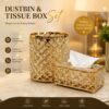 Luxury Gold Crystal Dustbin & Tissue Box Set