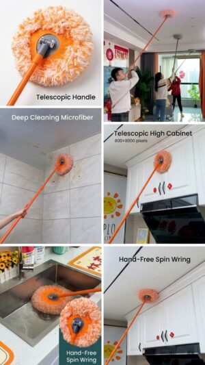 20 Telescopic Microfiber Ceiling Duster with Long Adjustable Handle – Deep Cleaning Dust Mop for High Ceilings, Cabinets, Walls & Hard-to-Reach Areas