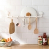 Wall-Mounted Kitchen Hanging Rack with 6 Hooks – Drill-Free Multipurpose Storage Organizer