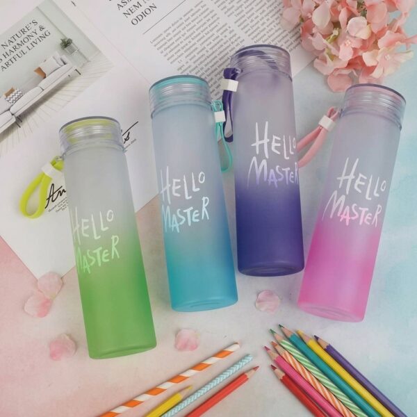 Gradient Water Bottle with Carry Strap – Reusable Lightweight Drinking Bottle for School, Office, Gym, Travel & Outdoor Use