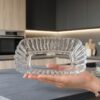 Elegant Crystal Glass Serving Tray – Decorative Rectangular Food & Dessert Serving Platter