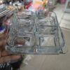 32.32 Premium Crystal Glass Serving Set – 4-Piece Square Dessert & Snack Bowls with Tray