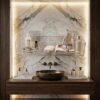 4.4 Clear Acrylic Bathroom Storage Organizer with Wall-Mounted Adhesive Holder – Shower & Vanity Organizer