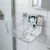 Clear Wall Mounted Bathroom Shower Organizer – Acrylic Storage Rack with Divided Compartments