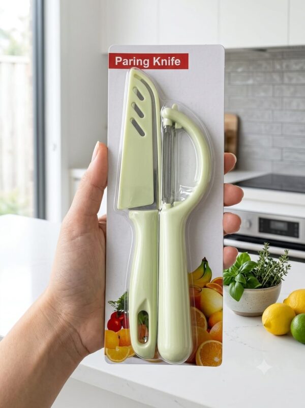 7.7 2-in-1 Paring Knife & Vegetable Peeler Set – Sharp Kitchen Fruit Peeling Knife with Ergonomic Handle