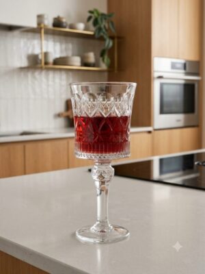 Elegant Crystal Wine Glass – Premium Cut Glass Goblet for Dining & Events sets of 6 glass