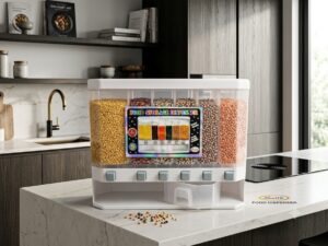 Multi-Compartment Food Storage Dispenser – 6-Section Dry Food & Grain Organizer