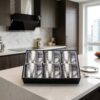 4 Elegant Silver Coffee Mug Set – 6-Piece Leaf Pattern Tea & Coffee Cups