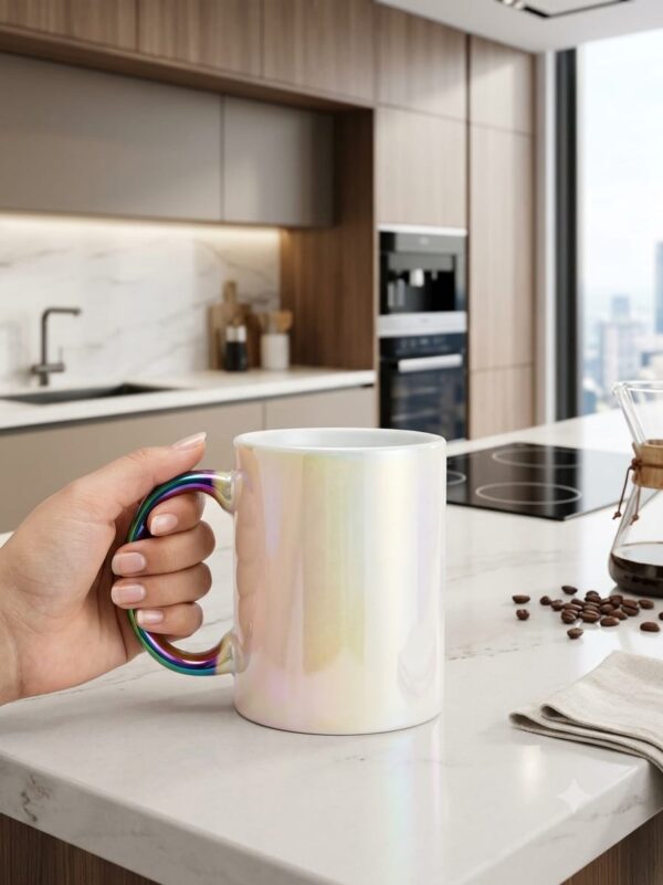 Elegant Iridescent Coffee Mug Set – 6-Piece Ceramic Tea & Coffee Cups